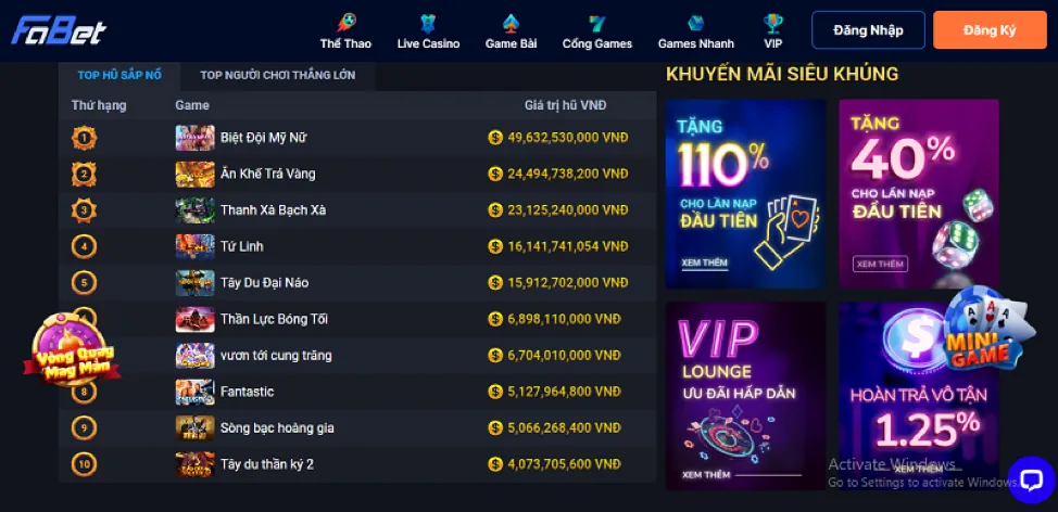 Tính năng bonus và khuyến mãi 09vip